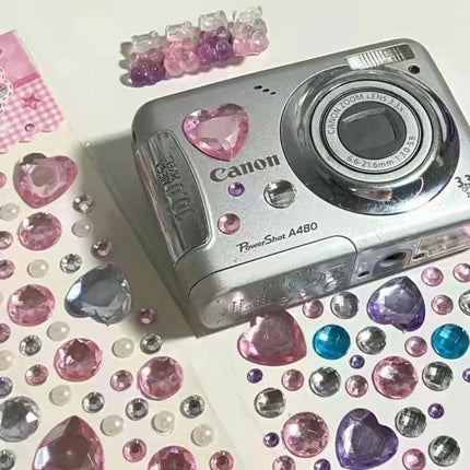 Cute 3D Love Lace Bow Crystal Stickers DIY Sparkly Kpop Photo Deco Stickers Pink Gifts Rhinestone Stickers For Photo Card Holder