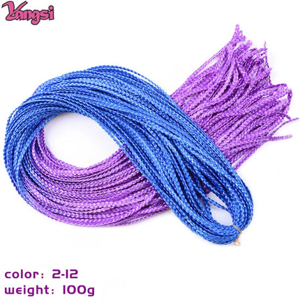 Full Star 30 Inch Synthetic Zizi Braids Thin Box Braids Hair Extensions Brown Pink Blue Red 613 Ombre Box Crochet Braiding Hair