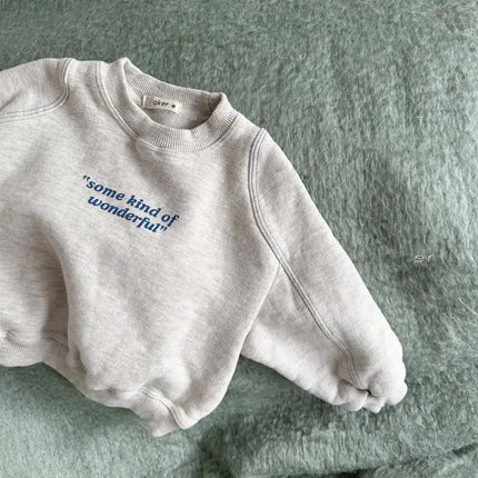 2026 Spring New Infant Long Sleeve Pullover Baby Letter Print Tops Children Casual Sweatshirt Toddler Tops Boy Girl Clothes