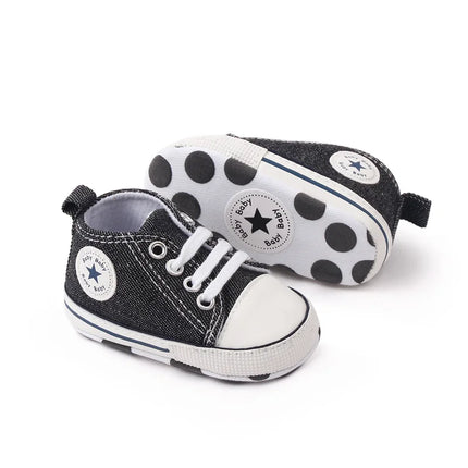 New Baby Shoes Boys Girls Classic Canvas Casual Sneakers Newborn First Walker Toddler Soft Sole Non-Slip Walking Shoes D2486