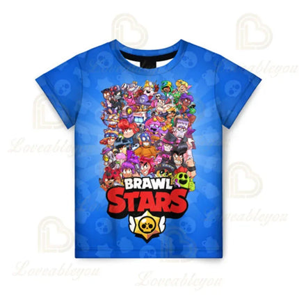 Brawling-Heros 6 To 19 Years Kids Shark T Shirts Mr.P Game 3D Boys Girls Cartoon Tops Teen Clothes