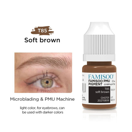 FAMISOO 5ML Eyebrow Tattoo Ink Professional Pigment for Eyeliner Black Tattoo Microblading Paint Ink For Semi Permanent Makeup
