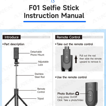 Bluetooth Selfie Stick Tripod Desktop Stand, Phone Holder, Wireless Remote Shutter, for iPhone Android, Option with Fill Light
