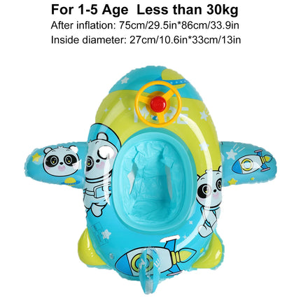 1PC Inflatable Swim Seat Pool Float with Steering Wheel, Cartoon Swimming Ring Water Float Seat for Summer Beach Pool Party