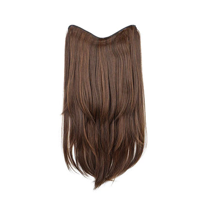 22Inch Synthetic Long Micro Curly Layered Hair Extension Patch Natural Looking Invisible One Piece Wig for Women