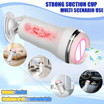 Manual Male Masturbator Men's Masturbation Cup With Suction Cup Soft Simulation Of Labia Vagina Structure Adult Sex Toy For Men