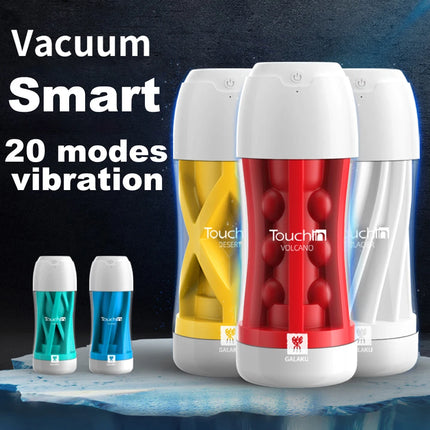 GALAKU Touch In Masturbator Blowjob Simulation Sucking Cup Soft Realistic Vagina Male Masturbator Erotic Adult Sex Toys For Men