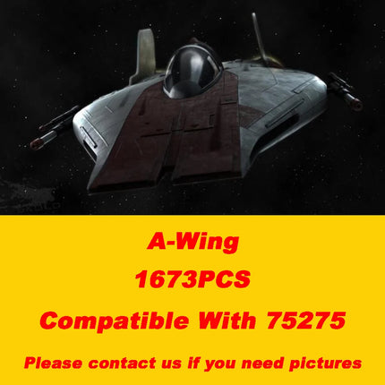 IN STOCK Star Movie Toys A Wing Starfighter Building Block UCS Model Assembly Bricks Toys For Kids Birthday Gifts 75275