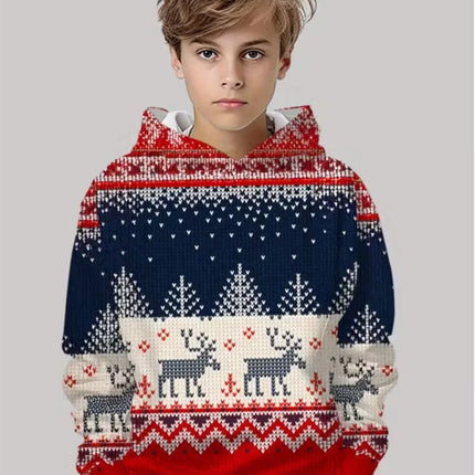 New Christmas Hoodies for Kids Sweatshirts New Year Fashion Sweatshirts Casual Streetwear Santa Claus Kids Clothes Children Top