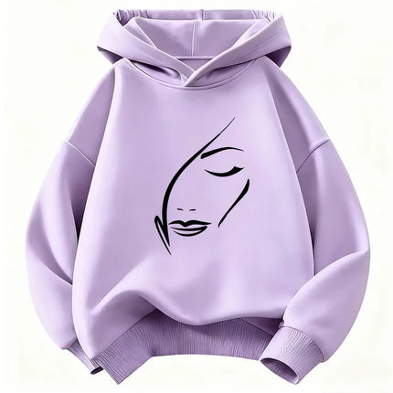 Gothic Vintage Women Face Y2k Children's Sweatshirt Hoody for Boys Girls Spring Casual Hoodies