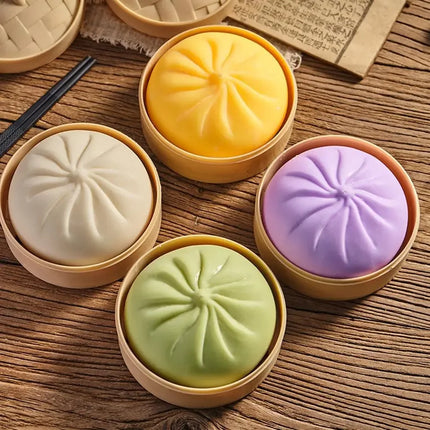 Giant Dumpling Squeeze Toy for Anxiety Relief Soft Steamed Stuffed Bun Simulation Food Fidget Decompression Dough Toy