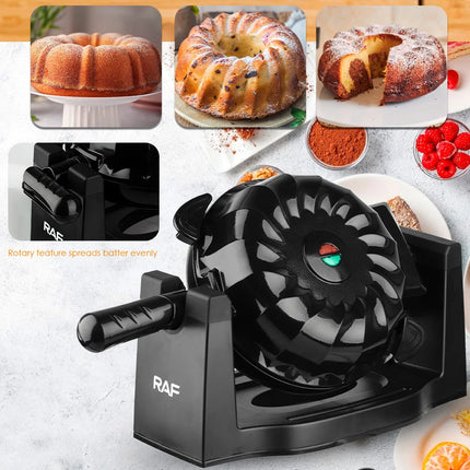 Multifunctional Flip Bread Machine, Home Donut Cake Maker, Automatic Breakfast Toaster for Baking