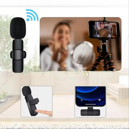 FANGTUOSI Noise-canceling microphone Wireless lavalier microphone for live streaming/YouTube/TikTok/Facebook Mic for Android