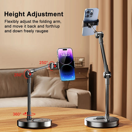 Phone Holder Portable Folding Multi-Angle Adjustable Stand for Cell Phone Height Adjustable Phone Bracket for Live Broadcast