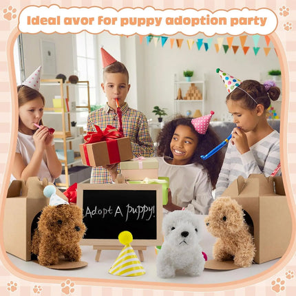 6-20Set Mini Plush Puppy Stuffed Dogs Adopt A Pet Dog Set with Paper Boxes Animals Bulk for Birthday Animal Theme Party Favors
