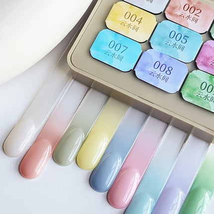 MORDDA 9 Colors Patting Glue Smudge Canned High Saturation Popular Semi-Solid Nail Polish Glue Women's Salon Manicure DIY