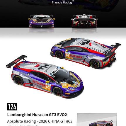 Trends Hobby 1/64 Porsche 911 GT3 R 2025 LeMans 24H LMGT3 Racing Miniature Model Toy Car Free Wheels Diecast Collection Gift