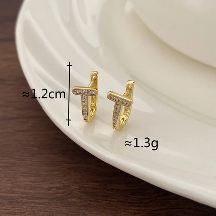 T-Shaped Zircon Ear Cuffs, Dainty Stylish Viral Design, Niche Versatile Daily Earrings, Daily/Office Versatile, Perfect Gift