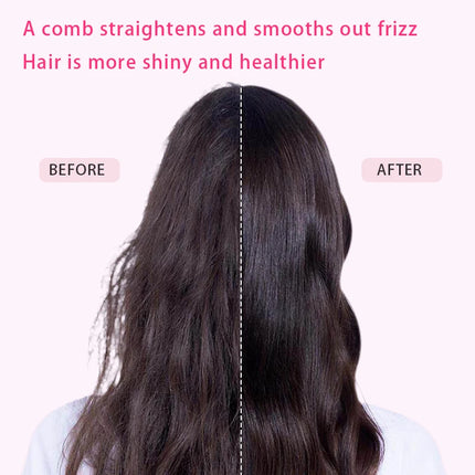Negative Ion Hair Straightening Brush,360° Flexible Teeth,Fast Heat with 3 Adjustable Temperatures,Safe Anti-Scald Protection