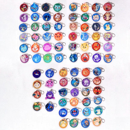Pokémon Pikachu Gengar Bulbasaur Squirtle Car Keychain Accessories Acrylic Charms Pendant For Bag Key Holder Backpack Decoration