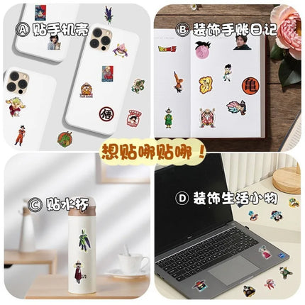 104pcs Dragon Ball transparent stickers hot blooded cartoon anime waterproof graffiti for cups suitcases decorative toy gift