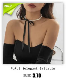 PuRui Korean Romance Imitation Pearl Chain Necklace Back Chain For Women Fashion Long Tassel Pendant Body Chain Wedding Jewelry