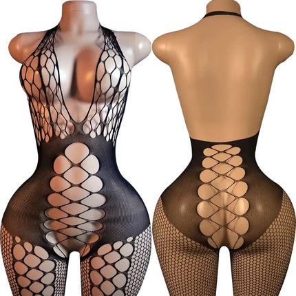 Hot Mesh Hollow Out Bras Body Suits Erotic Lingerie Women Open Backless Crotchless Bodystocking Sexy Temptation Underwear Sets