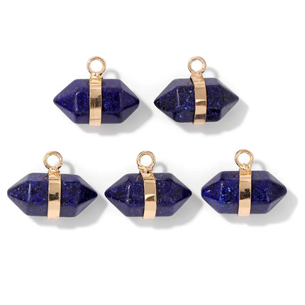 Blue Lapis Lazuli Pendant Gems Cross Hand Oval Shape Natural Stone Lapis Lazuli Charms for Jewelry Making Necklace DIY Bracelet