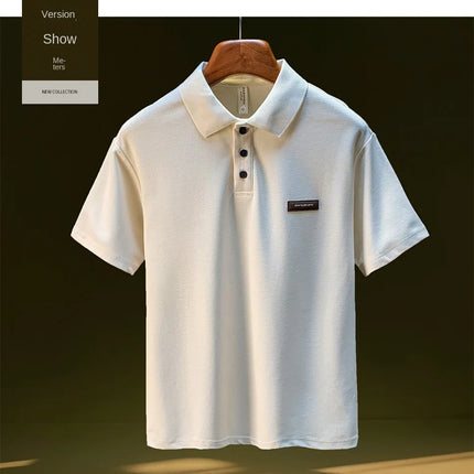Men's Summer Short-Sleeved Polo Shirt 2025 New Large Simple T-shirt Top Versatile Casual Men's Clothing