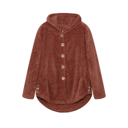 Fashion Trend Autumn and Winter Press-pleated Printed Turn-collar Long-sleeved Shirt Two-piece Furry Coat