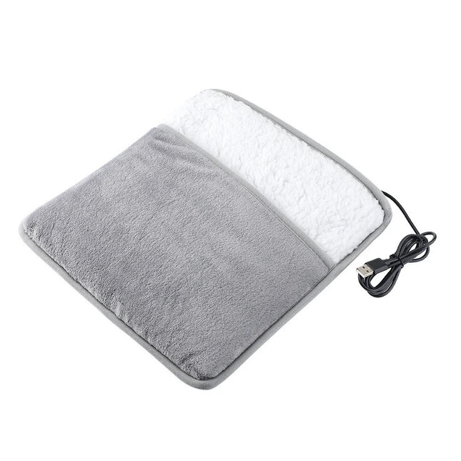 Electric Foot Heater USB Foot Heating Pad Portable Foot Warmer Heater Soft Wearable Foot Warmer Mat Home Office USB Foot Heater