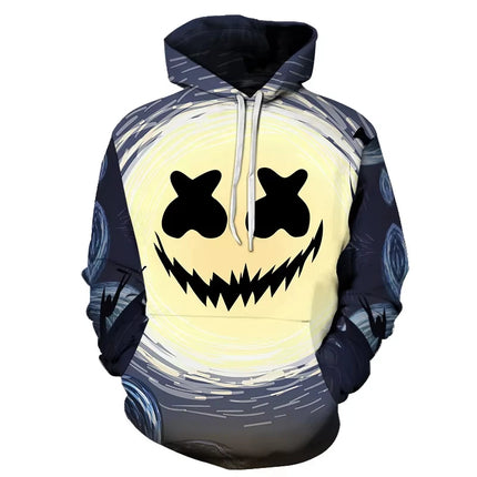 Funny Mens Halloween Smiling Face Hoodie 3d Print  Men Hooded Sweatshirt Men's Clothing Men Oversized  Sweatshirts Hoodie