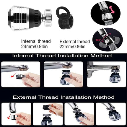Kitchen Gadgets 2 Modes 360 Rotatable Bubbler High Pressure Faucet Extender Water Saving Bathroom Kitchen Accessories Supplies