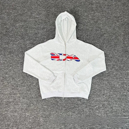 2025European and American Fashion New Trend Letter Print Fleece Loose Casual Zipper Unisex Hooded Sweatshirt Jacket