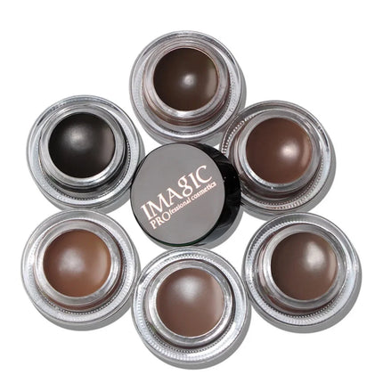 IMAGIC Professional Eye Brow Tint Makeup Tool Waterproof Brow Cream 6 Color Black Brown Eyebrow Gel With Brow Brush