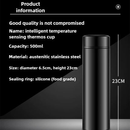 500ML Temperature Display Thermos Cup Stainless Steel Divided Thermos Bottle Outdoor Vacuum Insulated Cup Father's Day Gift