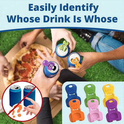 6/12 Colored Drink Can Pull Tab Dust-Proof Opener Protective Cap Bottle Opener Convenient Can Opening Tool Opener