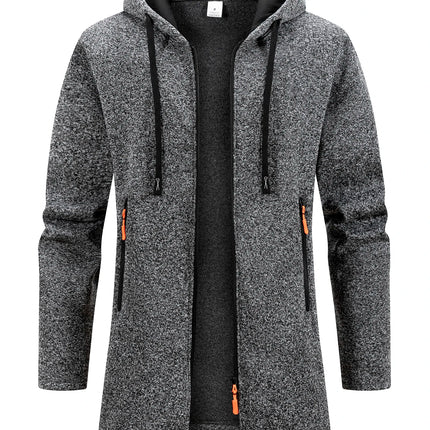 New Streetwear Men's Long Sleeve Sweatshirts for Men Zipper Hooded Oversize Winter Warm Jacket Coat Outdoor Tracksuit Men