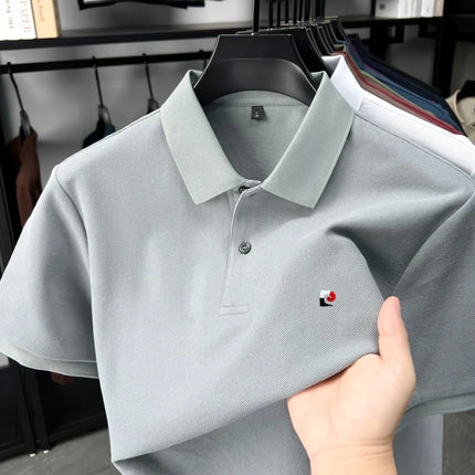 100% cotton high-quality brand short-sleeve polo shirt for men, new trend, embroidered, summer breathable, comfortable, casual lapel T-shirt
