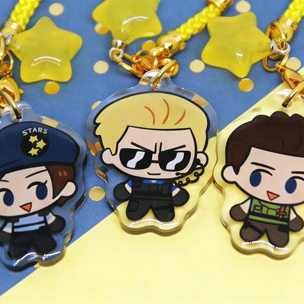 S.T.A.R.S. Wesker, Jill, Chris|Inspired by Resident Evil Acrylic Keychain&phoneCharm |Double Sided with Star |Cute Gaming Gift