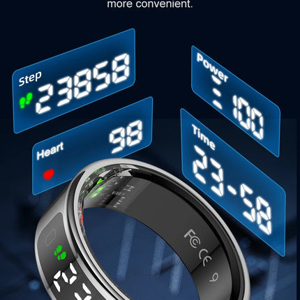 New R11 Smart Ring With Display Screen Gesture Control Health Heart Rate Sleep Monitor 5ATM Waterproof Sport Fitness Smart Ring