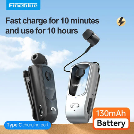 Fineblue F920 Mini Wireless Earphone Retractable Portable Bluetooth Headset Calls Remind Vibration Sport Run Gamer Headphone
