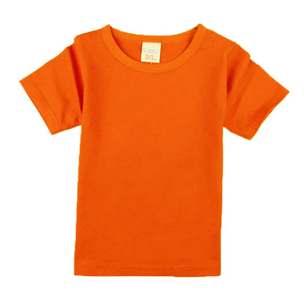 2-16 Years Boys T-shirts Cotton Short Sleeve Girls Clothes Summer Solid T-shirt Teenage Children Tees Kids Korean Top Baby Cloth