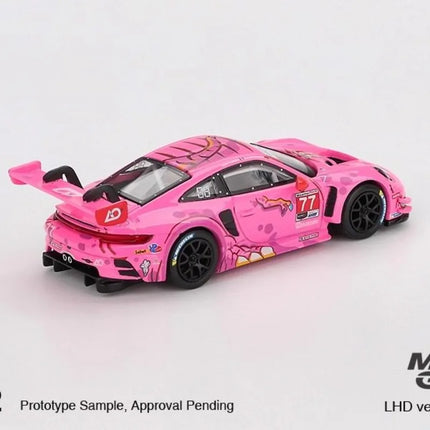 MINI GT 1:64 911 GT3 R #77 AO Racing 2024 Simulation static alloy car model, Boys' festival gift toy collection ornament.