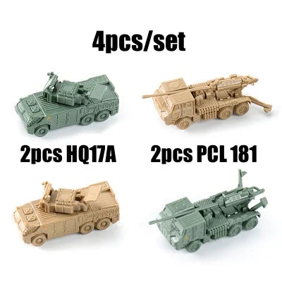 4D 1/144 Tank Infantry Fighting Vehicle Rocket Launcher Finished Model 4pcs/set Miniature Military Model Toy