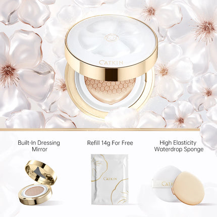 CATKIN Makeup Hydrating Air Cushion Foundation,Effective Coverage and Natural Brightening Foundation,Long Lasting