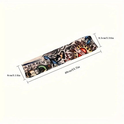 6pcs Unisex Tattoo Arm Sleeves To Cover Arms Sun Protection UV Protection Cool Tattoo Print Sleeve for Outdoor Cycling