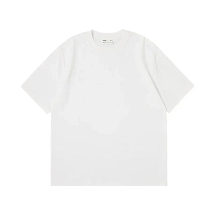 Combed cotton 240g heavy-duty pure cotton double yarn short sleeved t-shirt men's trendy brand solid color round neck top