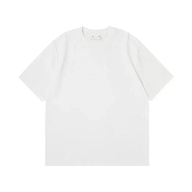 Combed cotton 240g heavy-duty pure cotton double yarn short sleeved t-shirt men's trendy brand solid color round neck top