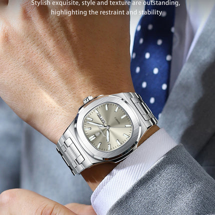 POEDAGAR Exquisite Fashion Men's Watches Waterproof Luminous Date Week Men Watch Stainless Steel Quartz Casual Classic Man Watch